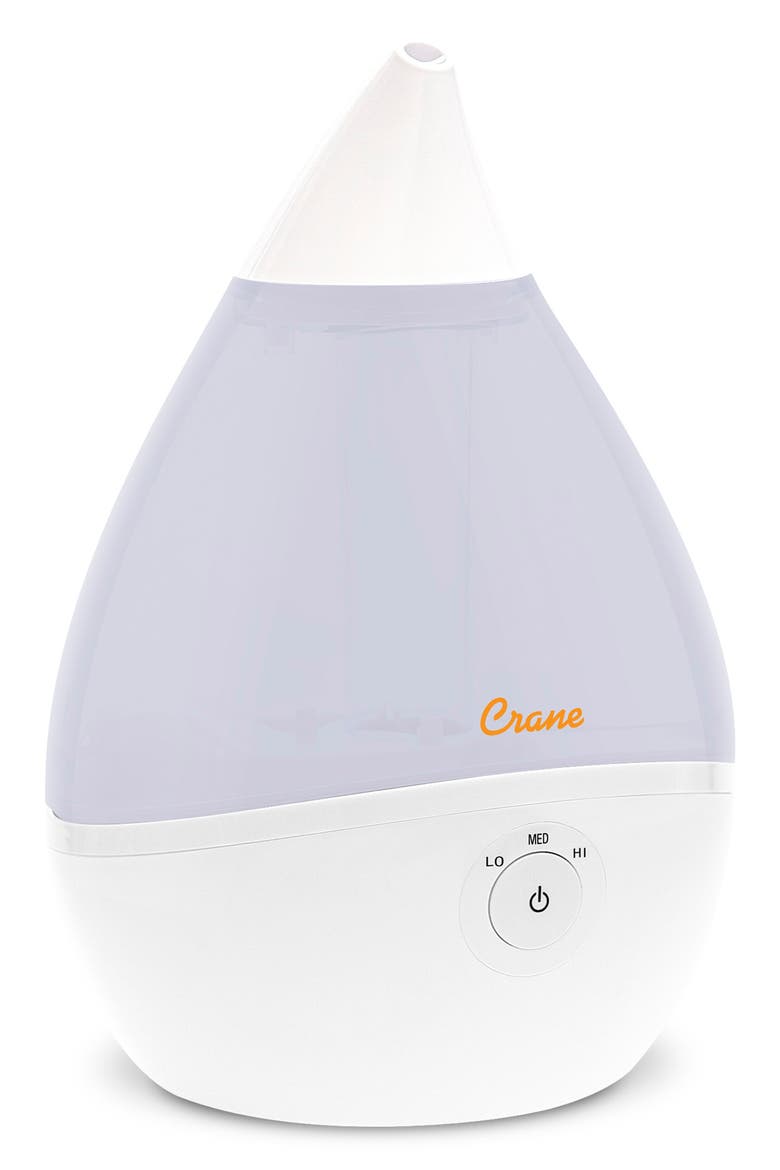 Droplet 1/2-Gallon Cool Mist Humidifier, Main, color, WHITE