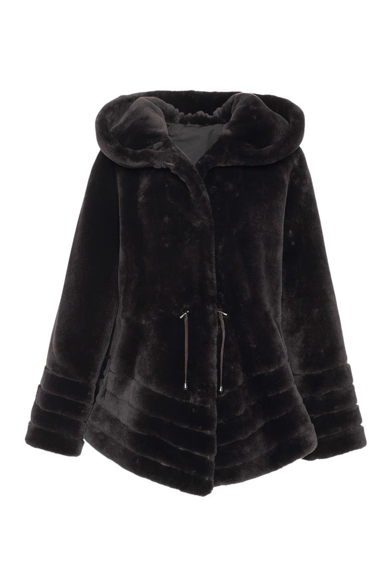 Genuine Shearling Jacket Reversible To Taffeta, Alternate, color, BROWN/BLACK