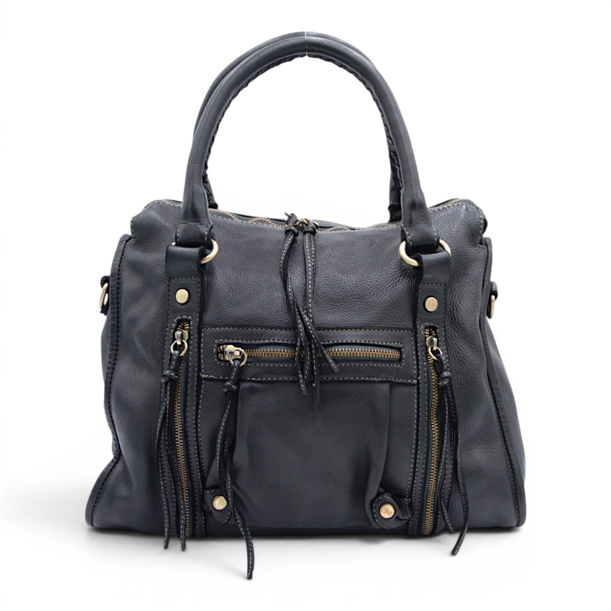 Bolsa Nova Handbags Large Pocket Satchel, Alternate, color, Black