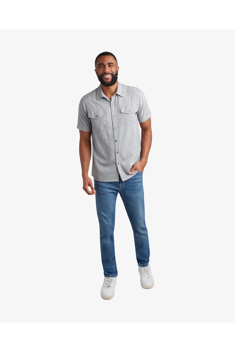 Men Short Sleeve Mini Check, Alternate, color, Grey