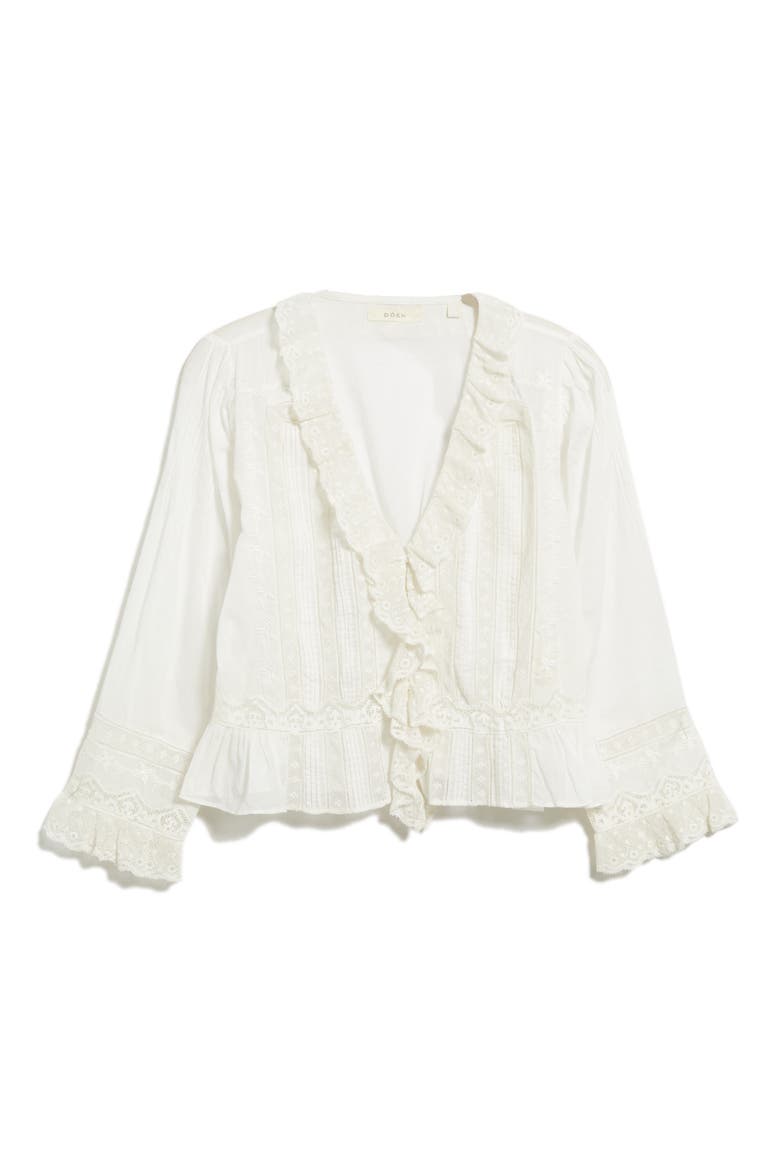 Eldoris Lace Detail Organic Cotton Top, Alternate, color, SALT