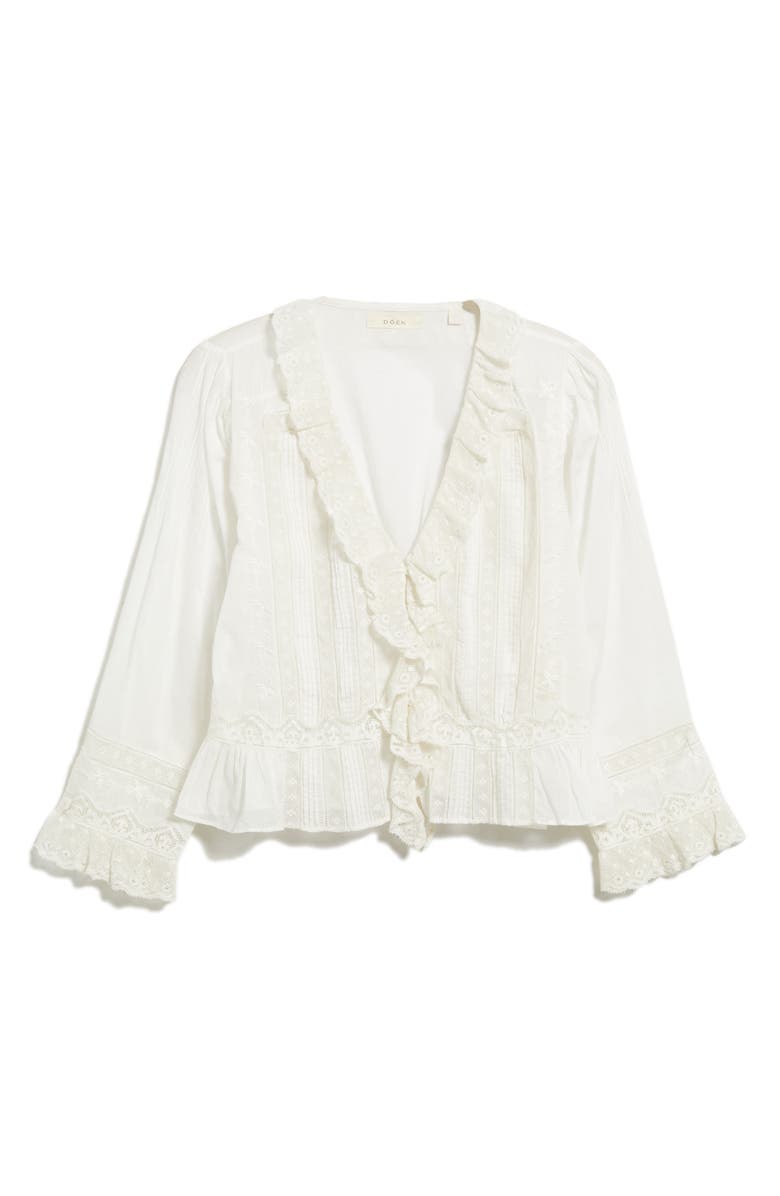 DÔEN Eldoris Lace Detail Organic Cotton Top, Alternate, color, Salt