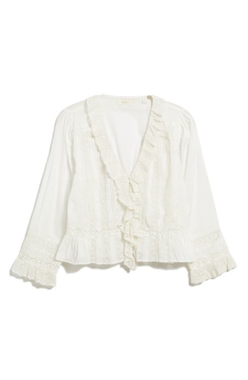 Doen Eldoris Lace-trimmed Pintucked Organic Cotton-voile Blouse In White