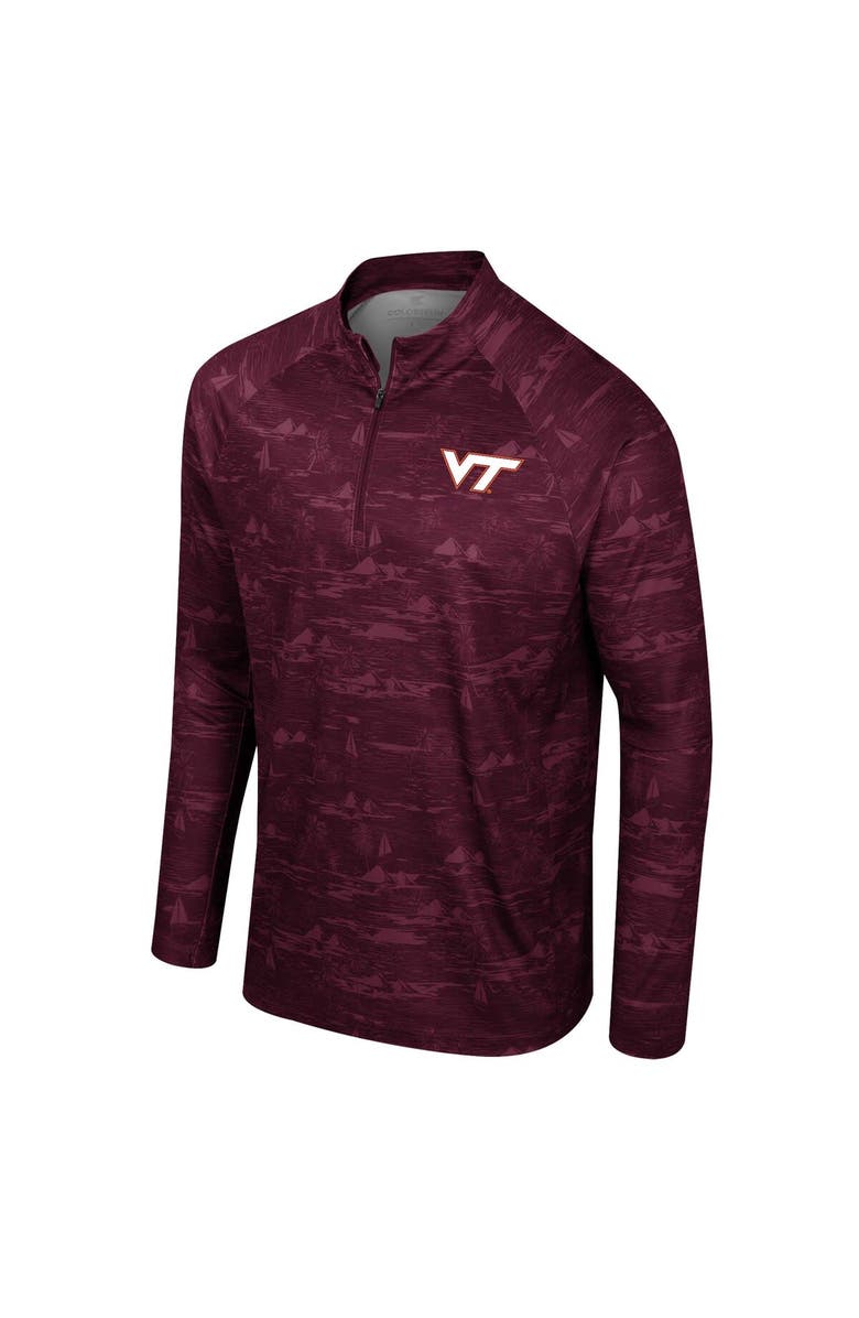 COLOSSEUM Men's Colosseum Maroon Virginia Tech Hokies Carson Raglan Quarter-Zip Jacket, Alternate, color, 