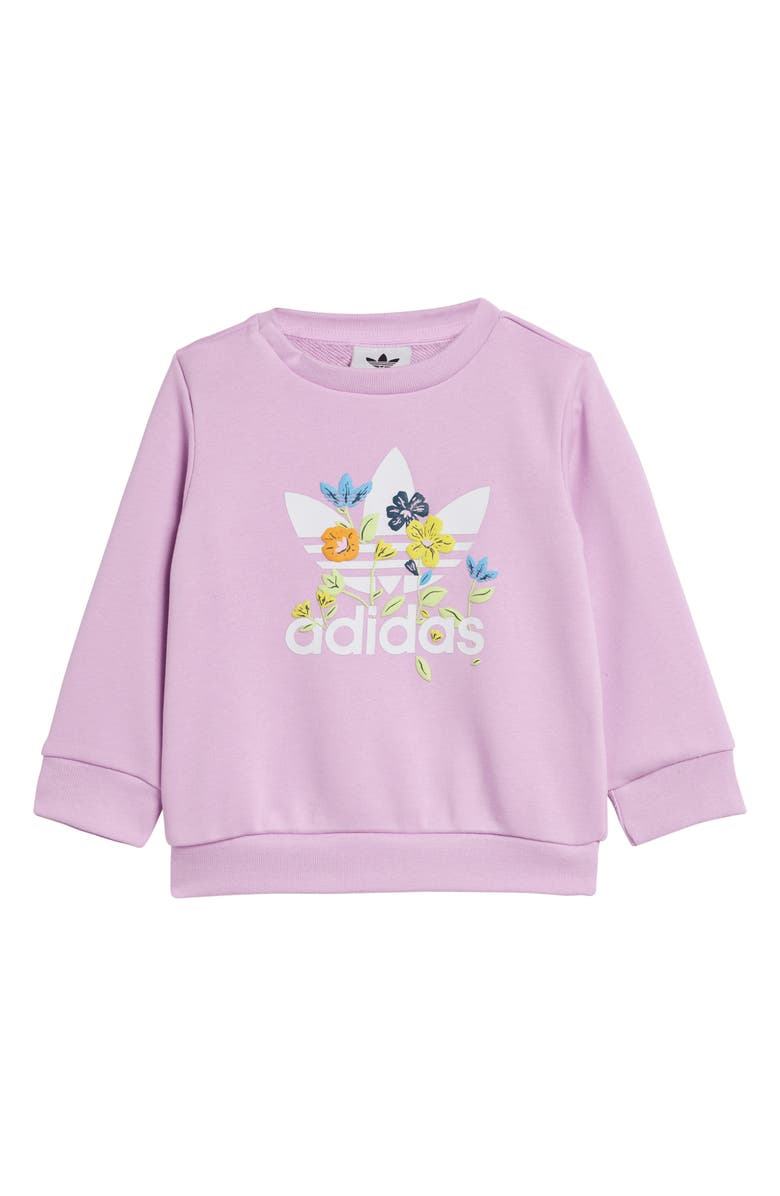 adidas Lifestyle Crewneck Sweatshirt & Joggers Set, Alternate, color, 