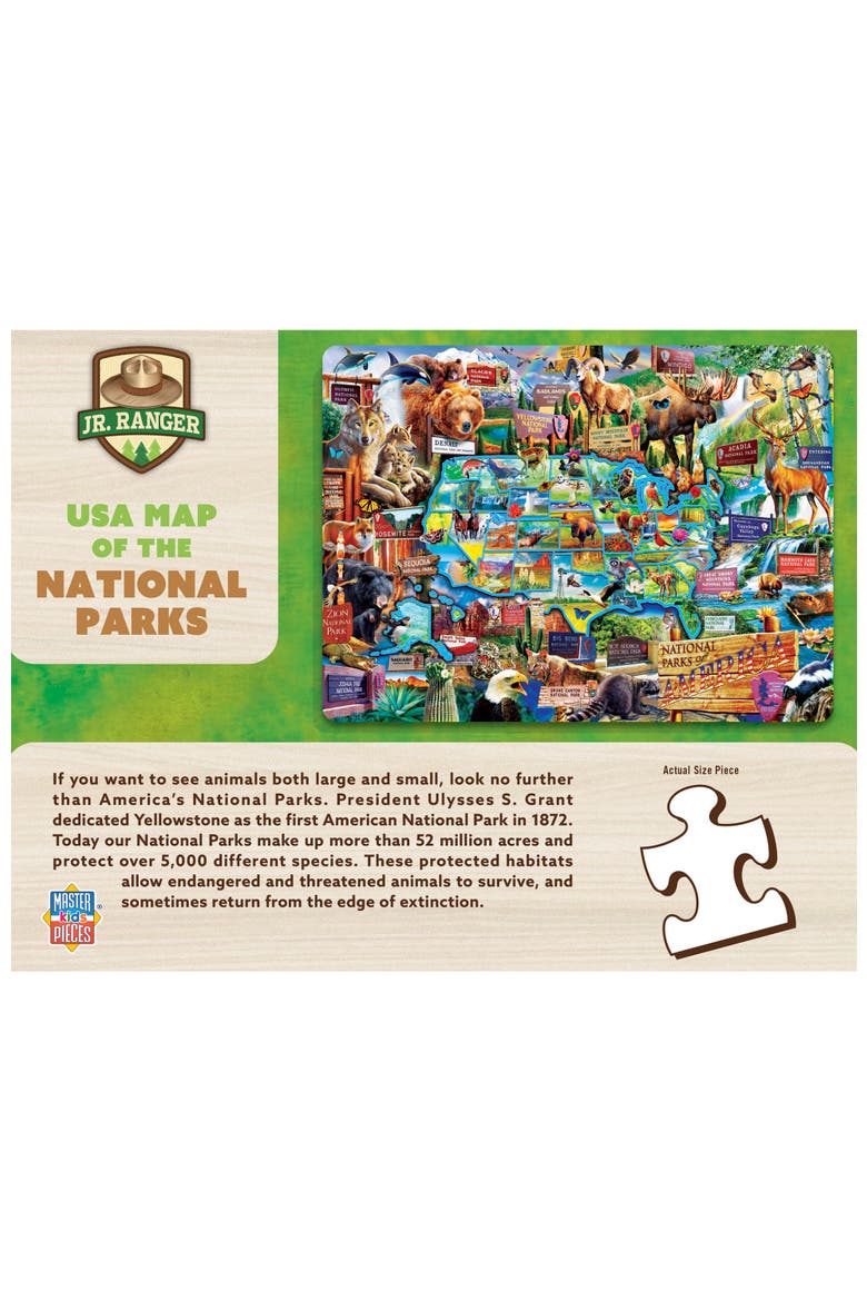 USA Map of National Parks 100pc Puzzle, Alternate, color, Multicolor