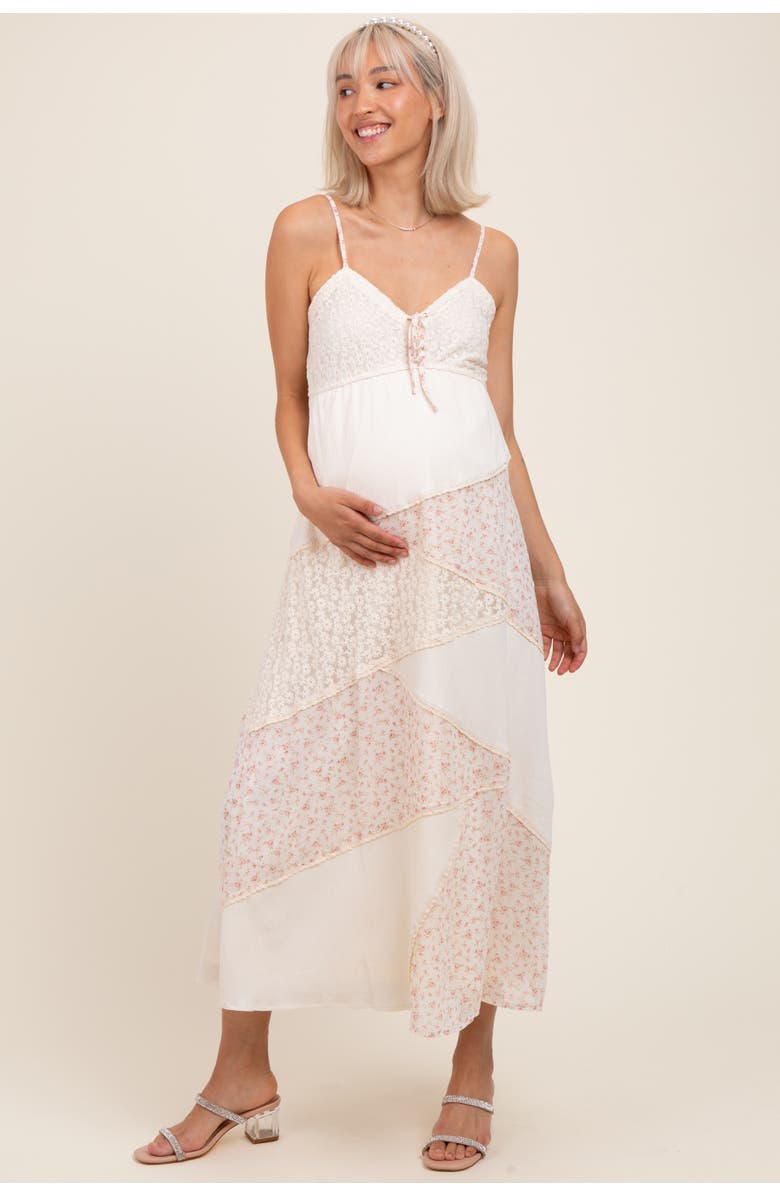 PinkBlush Floral Sweetheart Neck Midi Dress, Main, color, Cream