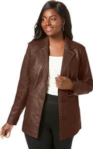 Jessica London Leather Blazer