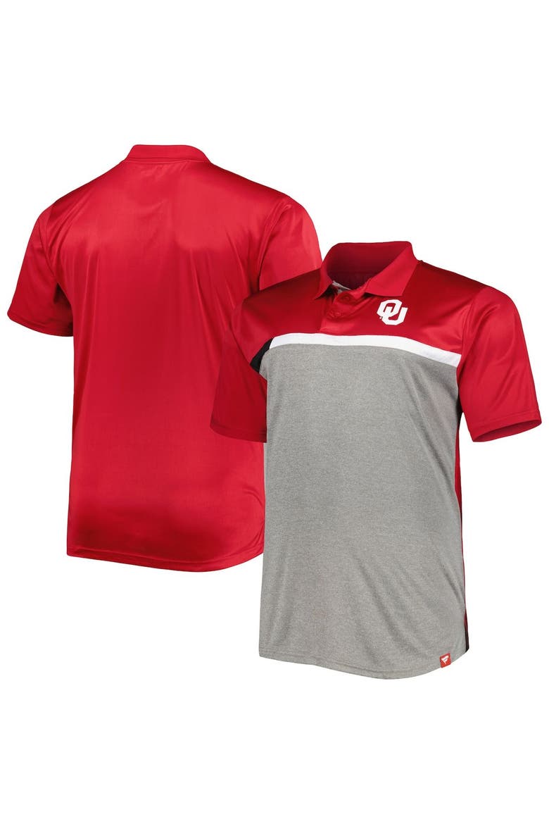 Men's Red/Gray Oklahoma Sooners Big & Tall Polo, Main, color, Red