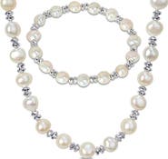 DELMAR Cultured Freshwater Pearl Beaded Necklace & Bracelet Set