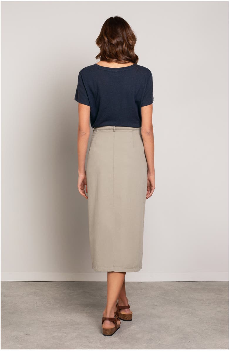 Celtic & Co. Twill Midi Skirt, Alternate, color, Stone