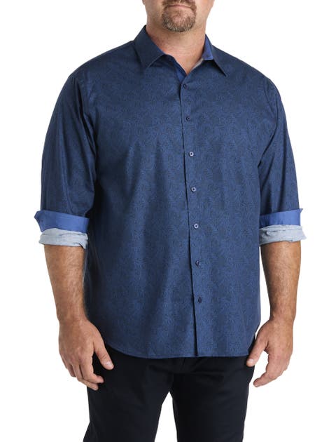 Big & Tall Tonal Paisley Sport Shirt