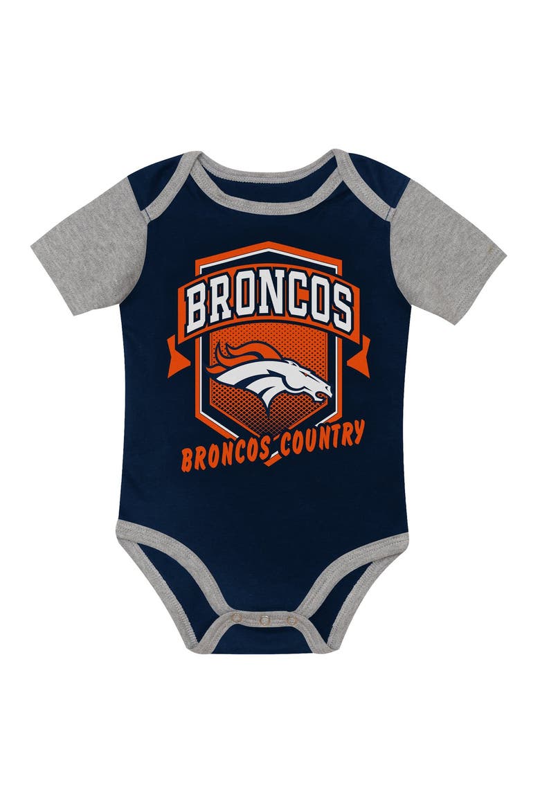 Infant Outerstuff  Denver Broncos First Round Pick 3-Piece Creeper Set, Alternate, color, Brilliant Orange