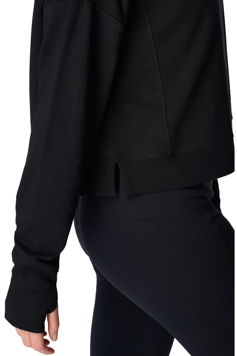 After Class Cotton Blend Crop Sweatshirt, Alternate, color, BLACK