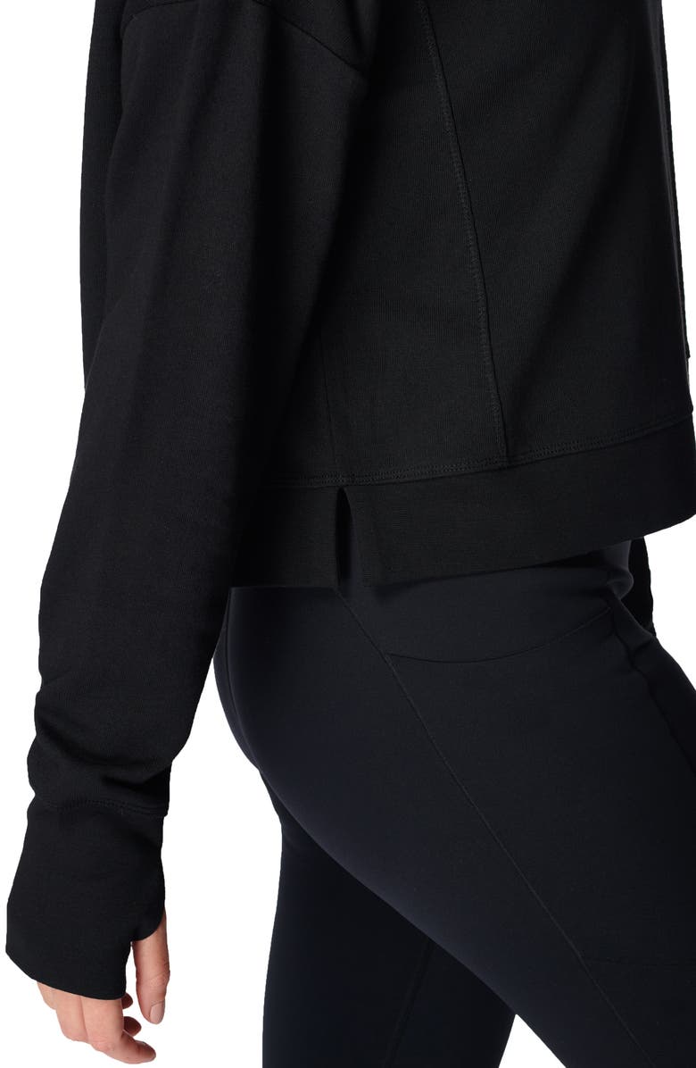 Sweaty Betty After Class Cotton Blend Crop Sweatshirt, Alternate, color, Black
