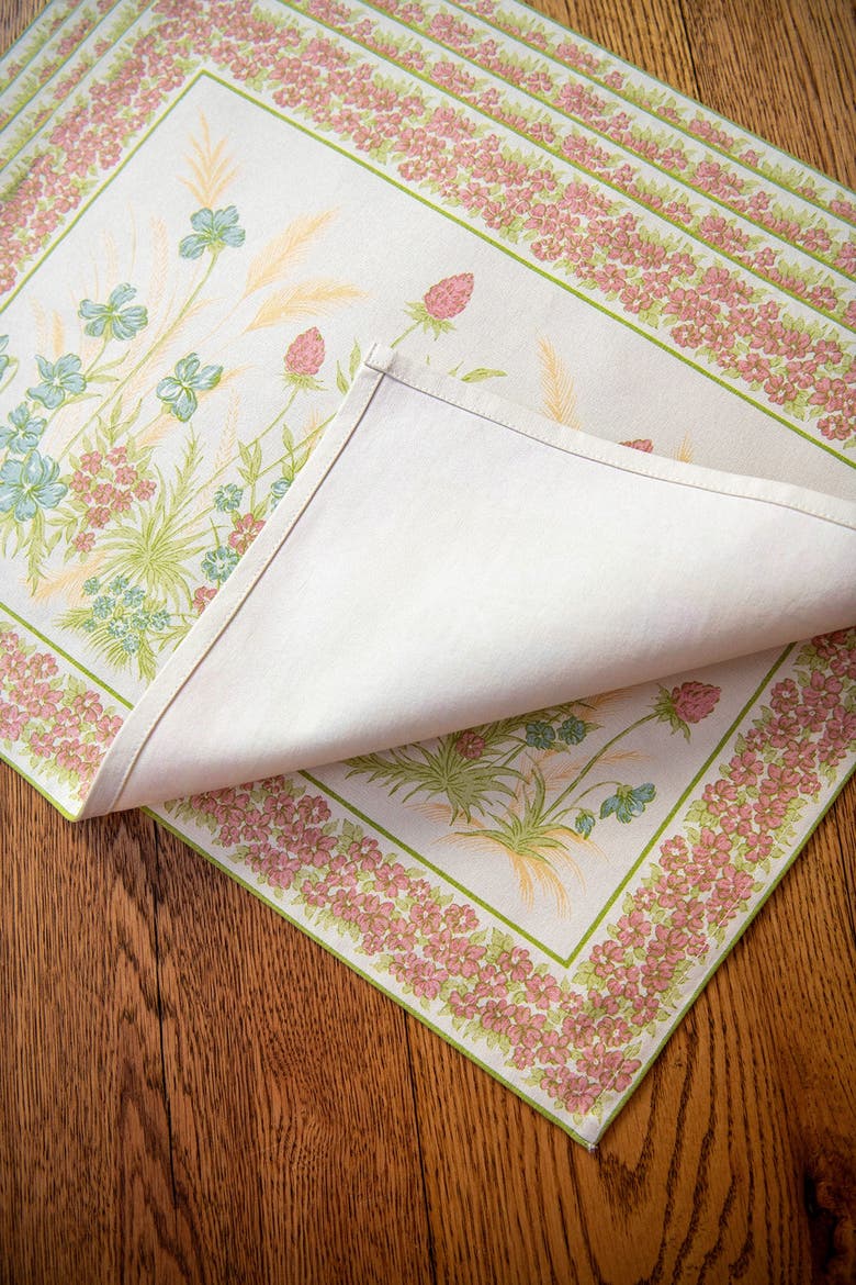 Clover Canvas Placemats, Set of 4, Alternate, color, White