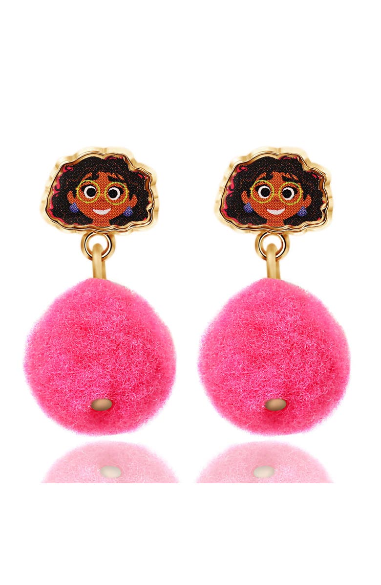 Disney Encanto Stud Earrings with Pink Pom Poms, Main, color, Pink