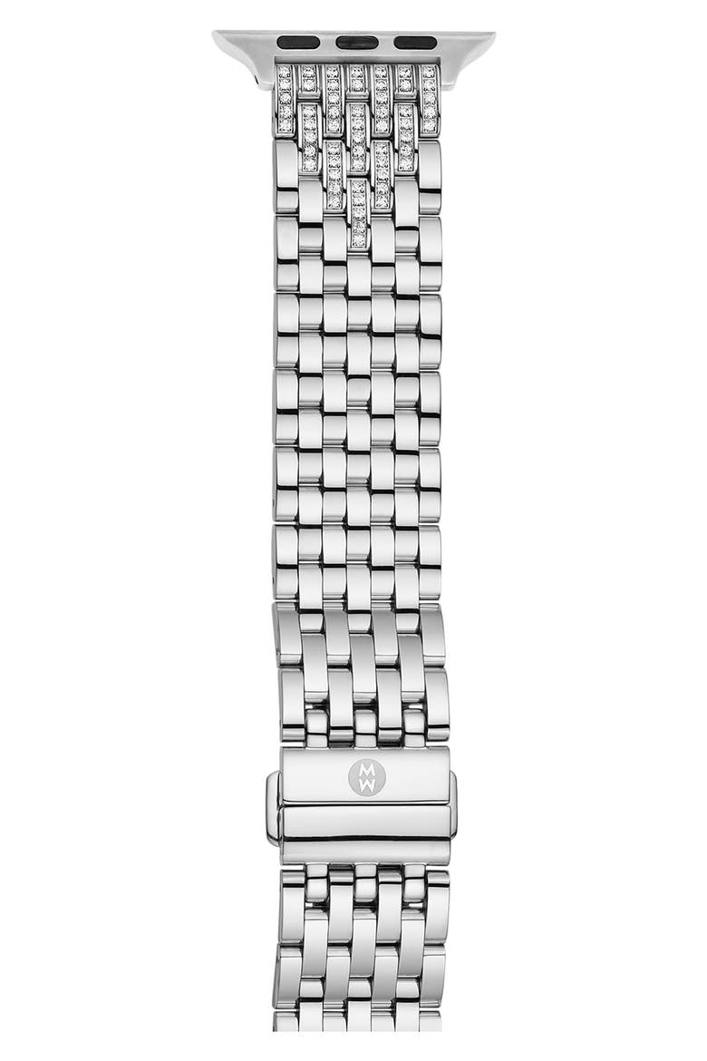 Diamond 20mm Apple Watch® Bracelet Watchband, Main, color, CHROME
