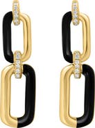 EFFY Onyx & Diamond Oval Link Drop Earrings
