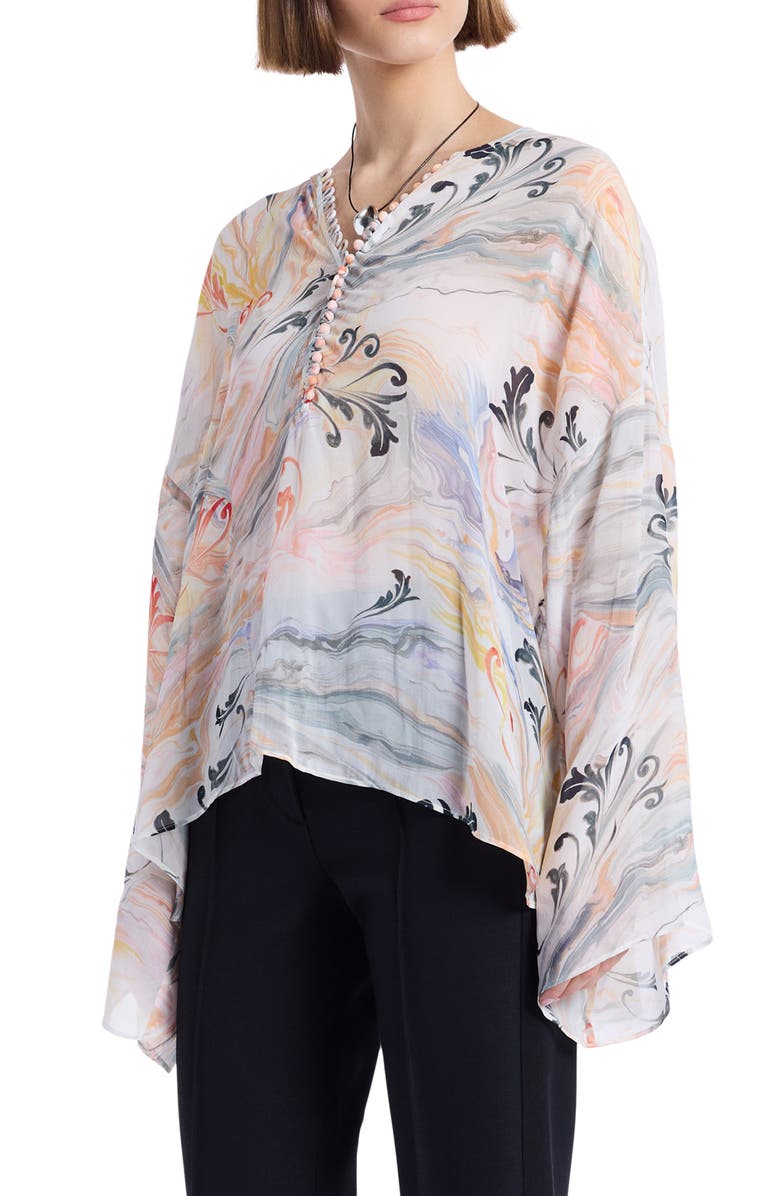 Robert Graham Poppy Long Sleeve Woven Shirt, Alternate, color, White Multi