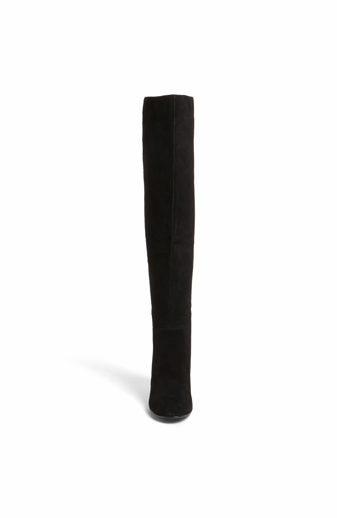 'Priscila' Knee High Suede Boot, Alternate, color, BLACK SUEDE