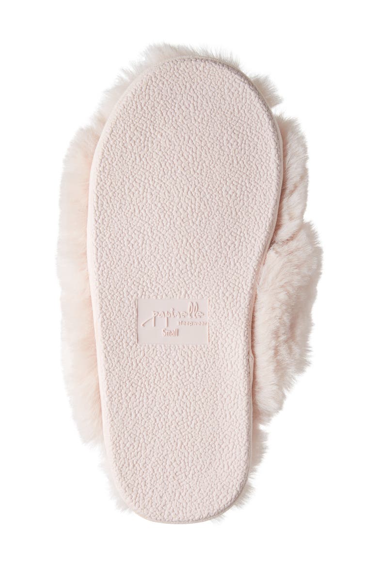 Faux Shearling Crossover Slide Slipper, Alternate, color, PINK