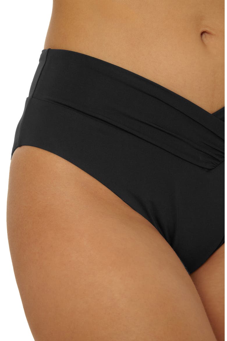 Color Code High Waist Bikini Bottoms, Alternate, color, BLACK