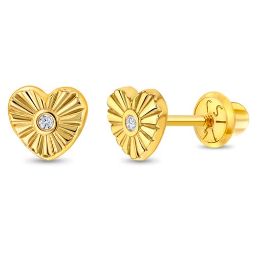 In Season Jewelry 14k Heart Rays Earrings In Gold