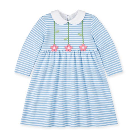 Stripe Knit Dress with Flowers