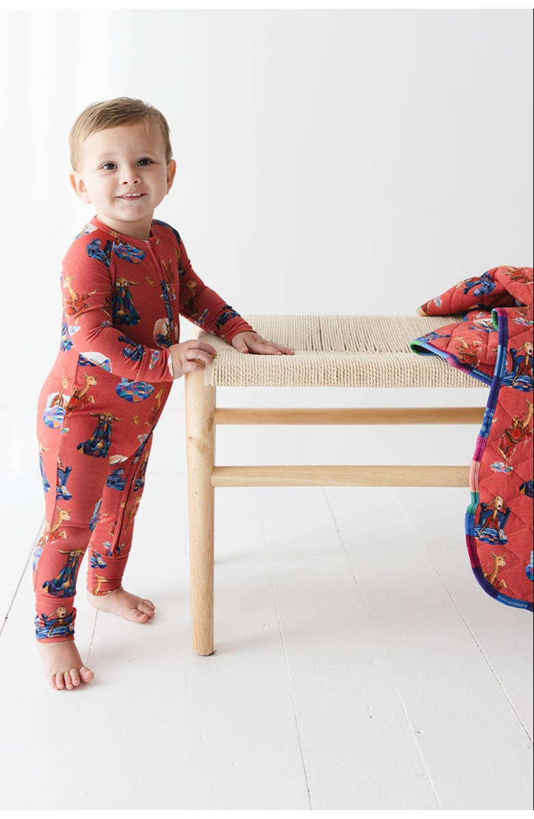 Charlie Lou Baby<sup>®</sup> Llama Llama Red Pajama Double Zipper Convertible Romper, Alternate, color, Red