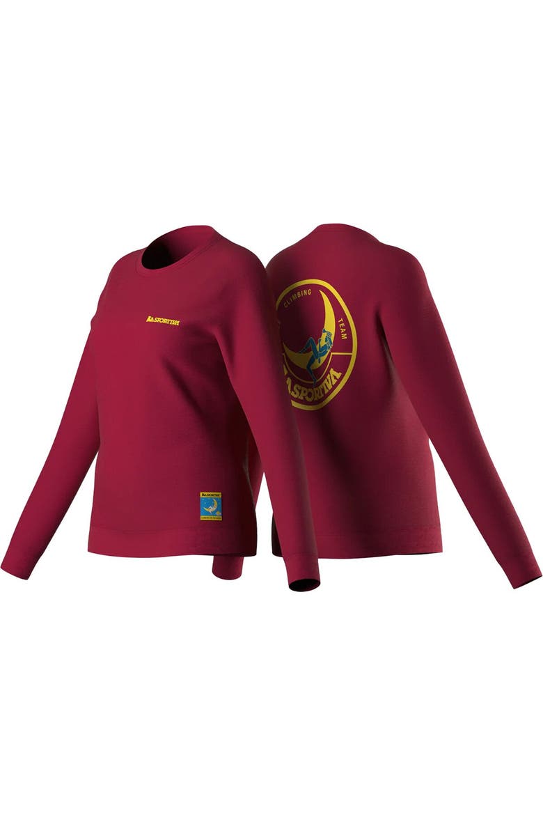 Women's Climbing On The Moon Sweatshirt, Alternate, color, Fucsia/Giallo