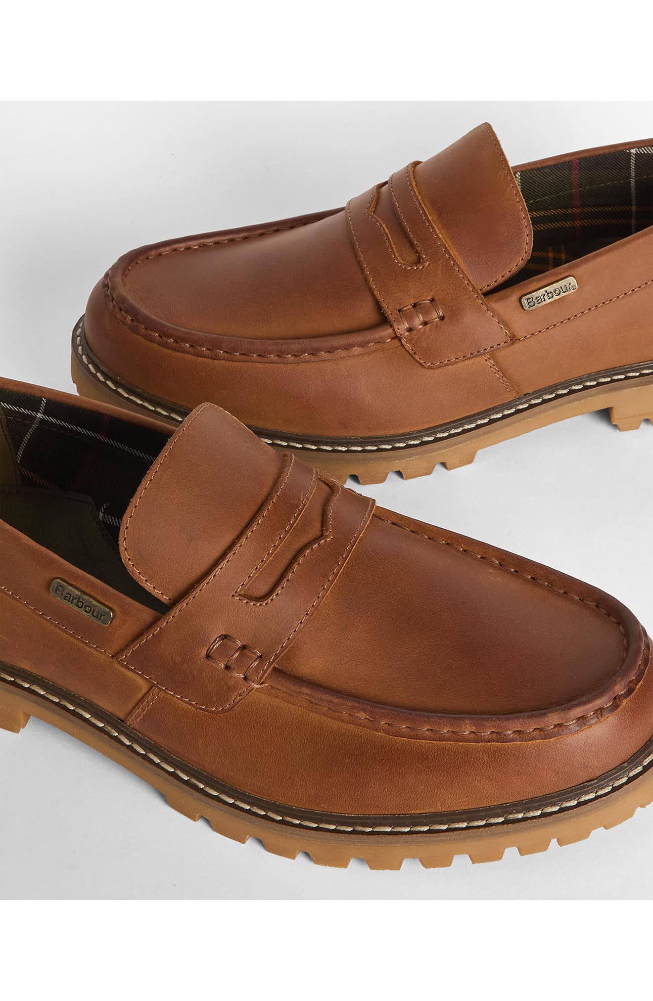 Barbour Pumice Moc Toe Penny Loafer, Alternate, color, Cognac