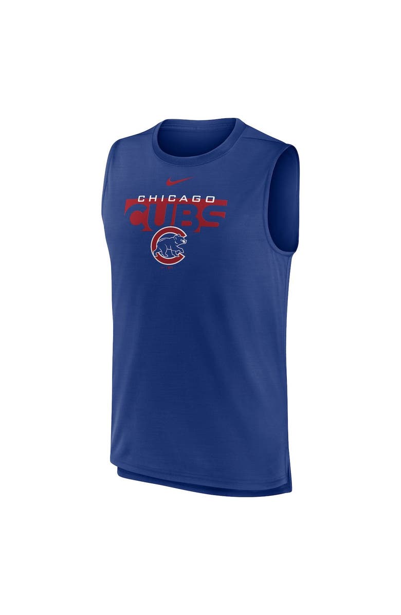Nike Men's Nike Royal Chicago Cubs Knockout Stack Exceed Performance Muscle Tank Top, Alternate, color, 