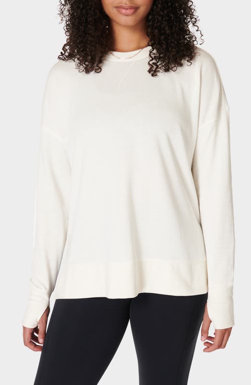 Sweaty Betty After Class Longline Sweatshirt In Lily White