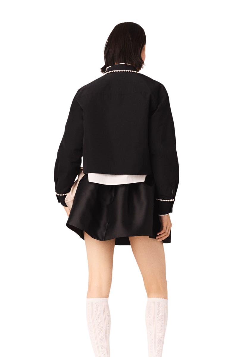 maje Taffeta shirt, Alternate, color, Black