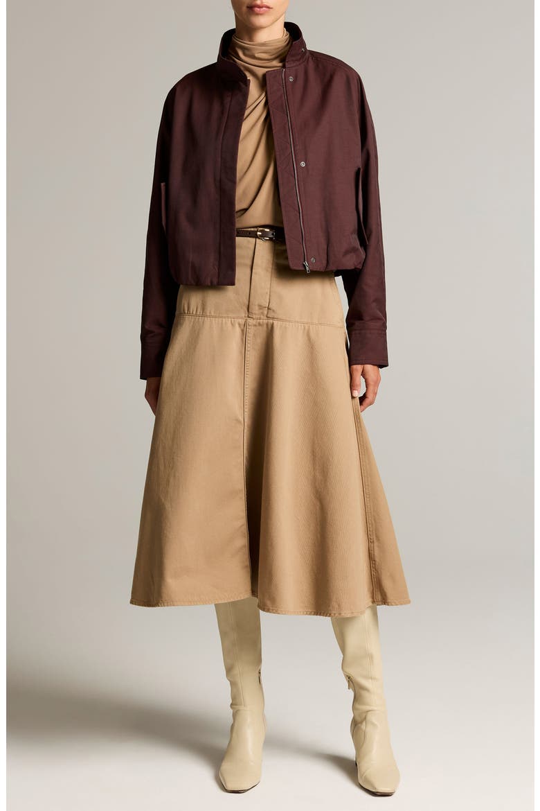 Funnel Neck Jacket, Alternate, color, CHERRYWOOD