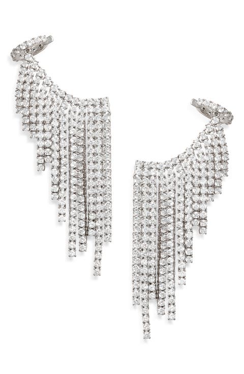 Starlet Curtain Cubic Zirconia Cuff Earring