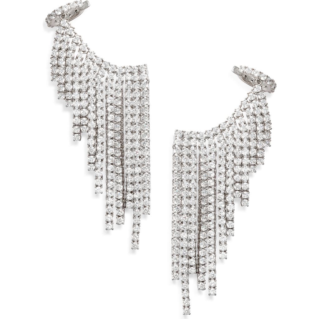 NADRI NADRI STARLET CURTAIN CUBIC ZIRCONIA CUFF EARRING