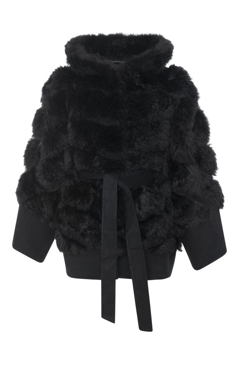 GORSKI Cashmere Goat Diagonal Pattern Parka, Alternate, color, Black