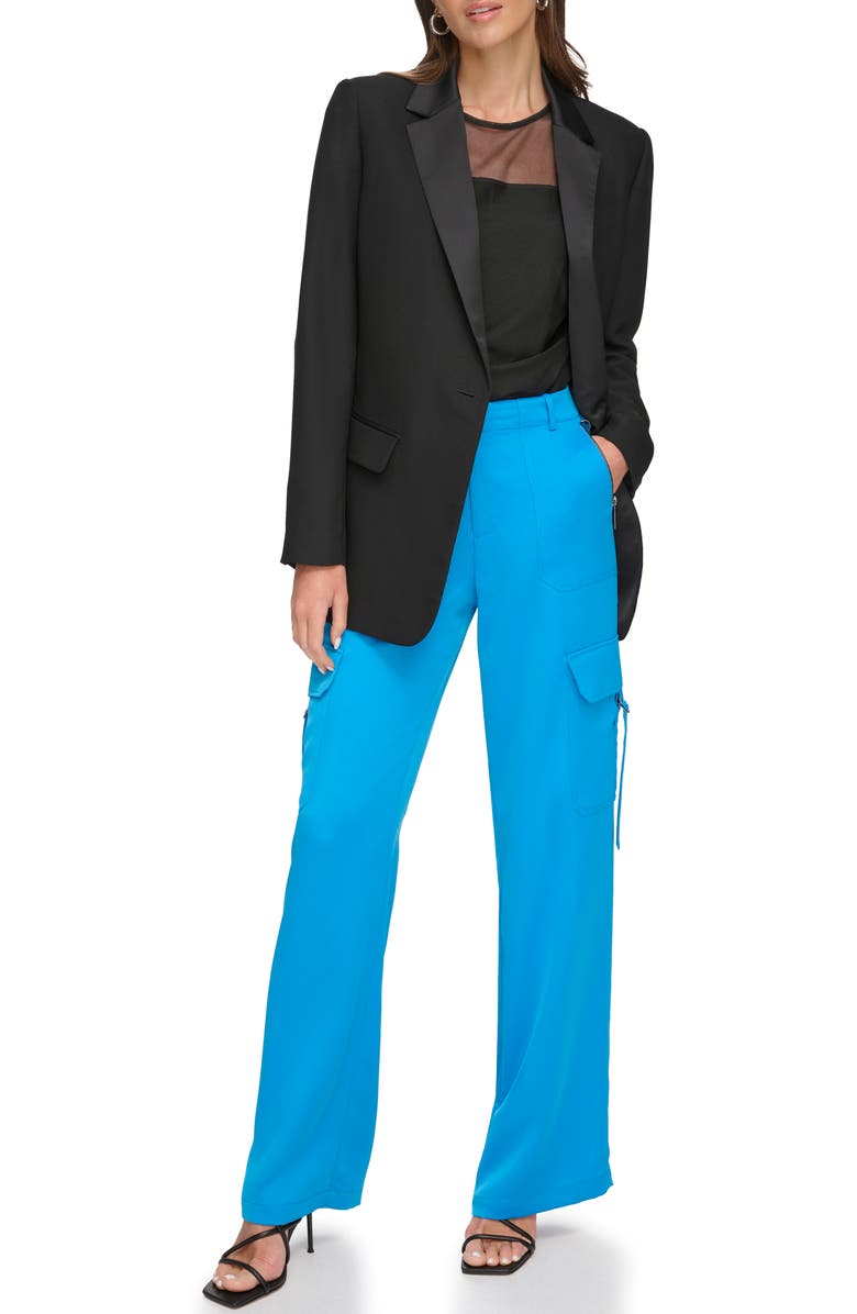 DKNY Satin Lapel Jacket, Alternate, color, 