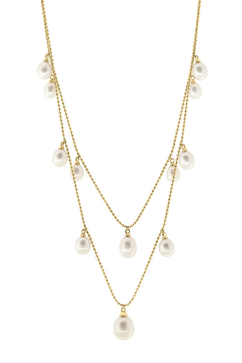 14K Yellow Gold Freshwater Pearl Layered Necklace, Main, color, 14K Gold