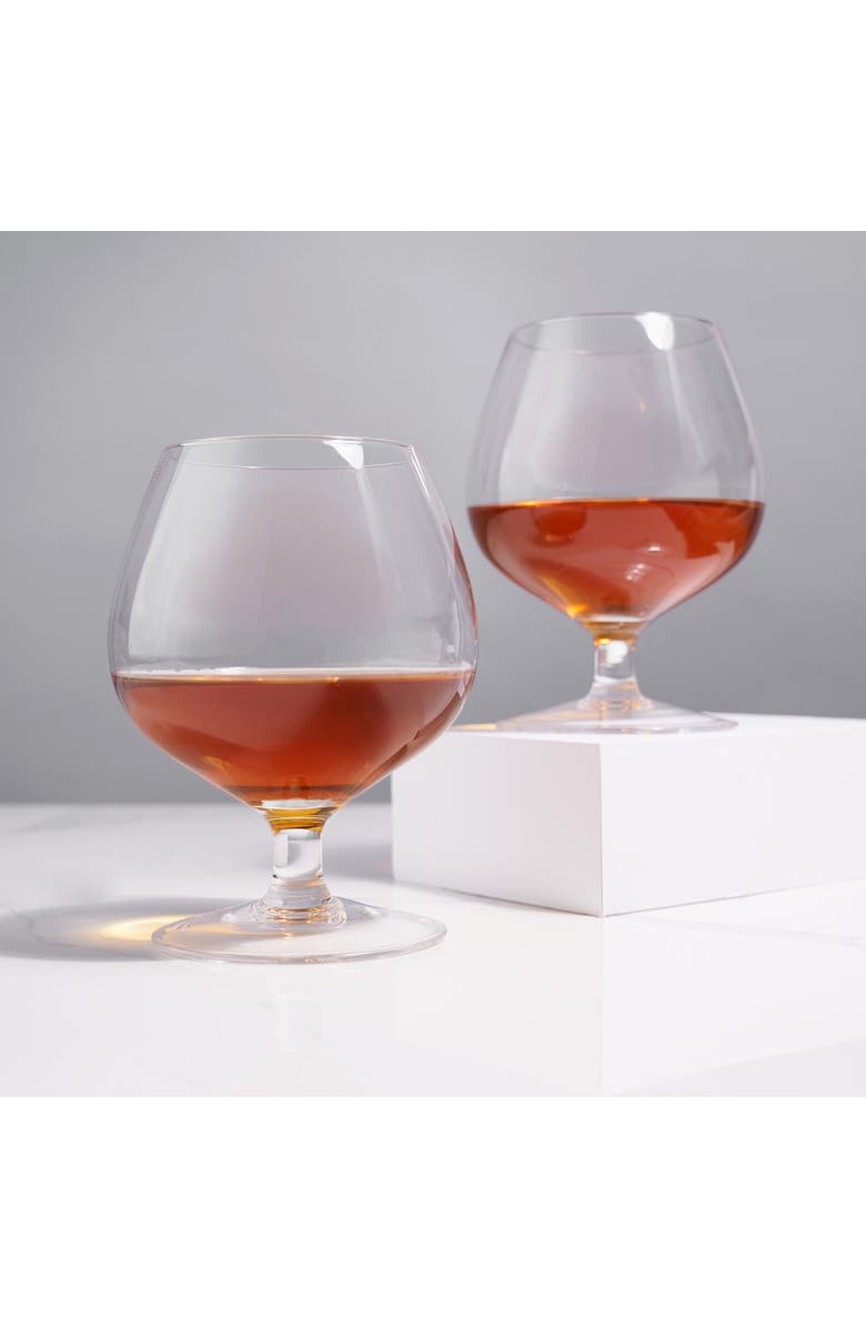 Viski Raye Crystal Wingback Brandy Glasses Set of 2, Alternate, color, Clear