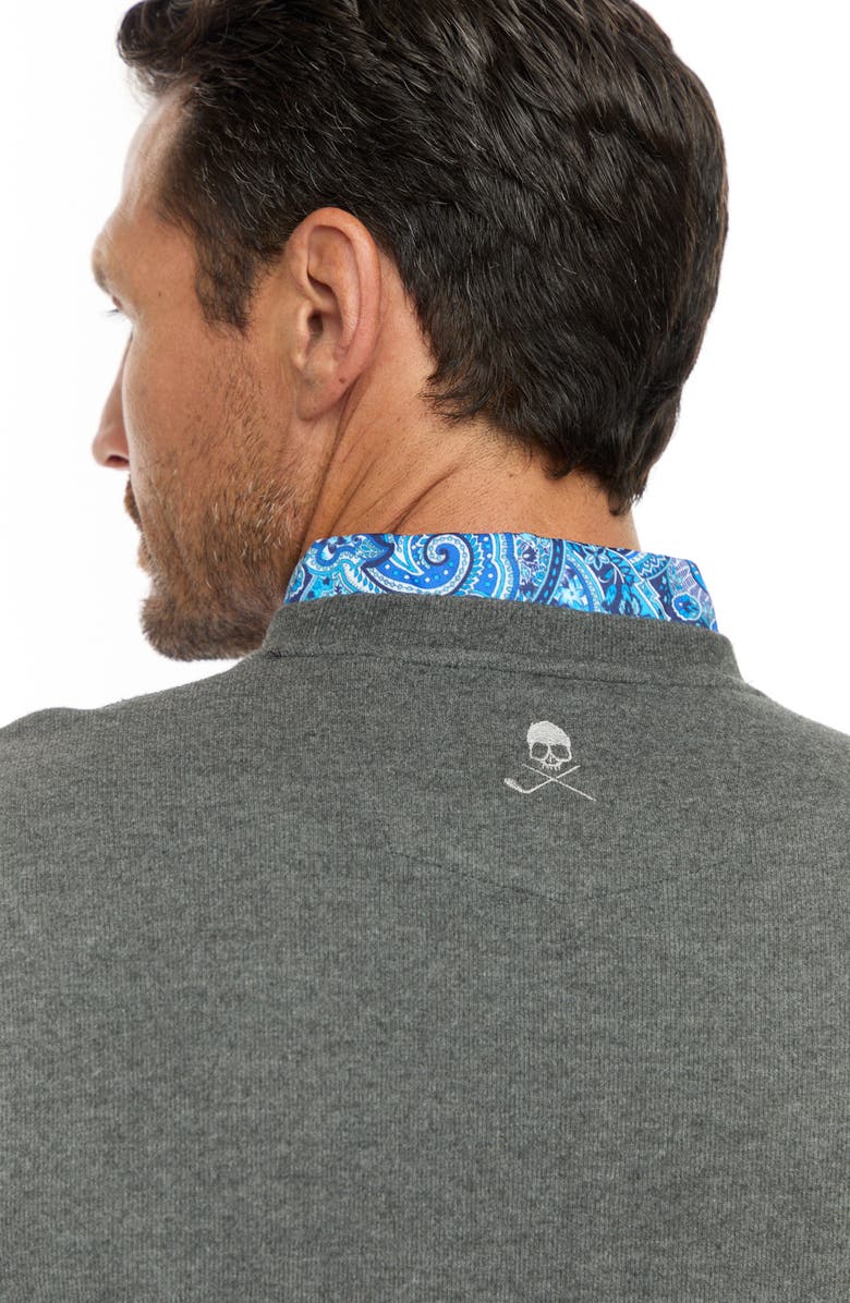 Robert Graham Colbourne Crewneck Performance Knit Pullover, Alternate, color, Charcoal