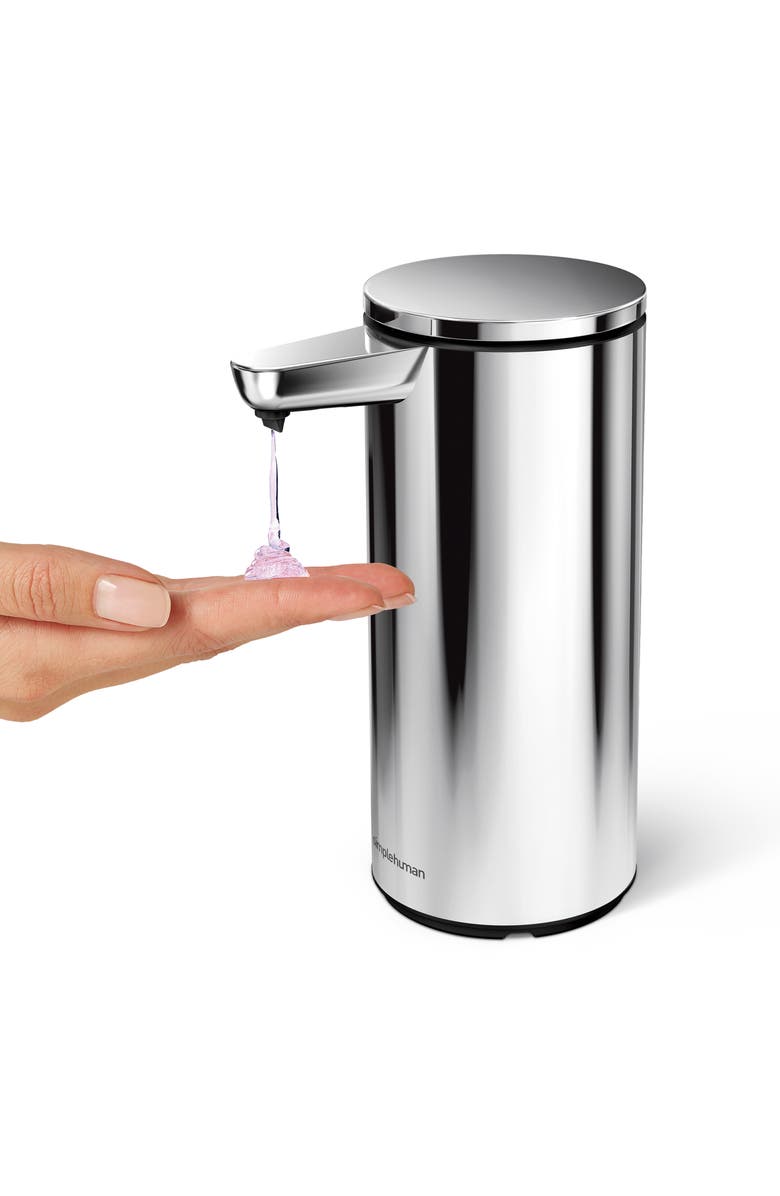 simplehuman 9 oz. rechargeable liquid sensor pump, Alternate, color, Polished