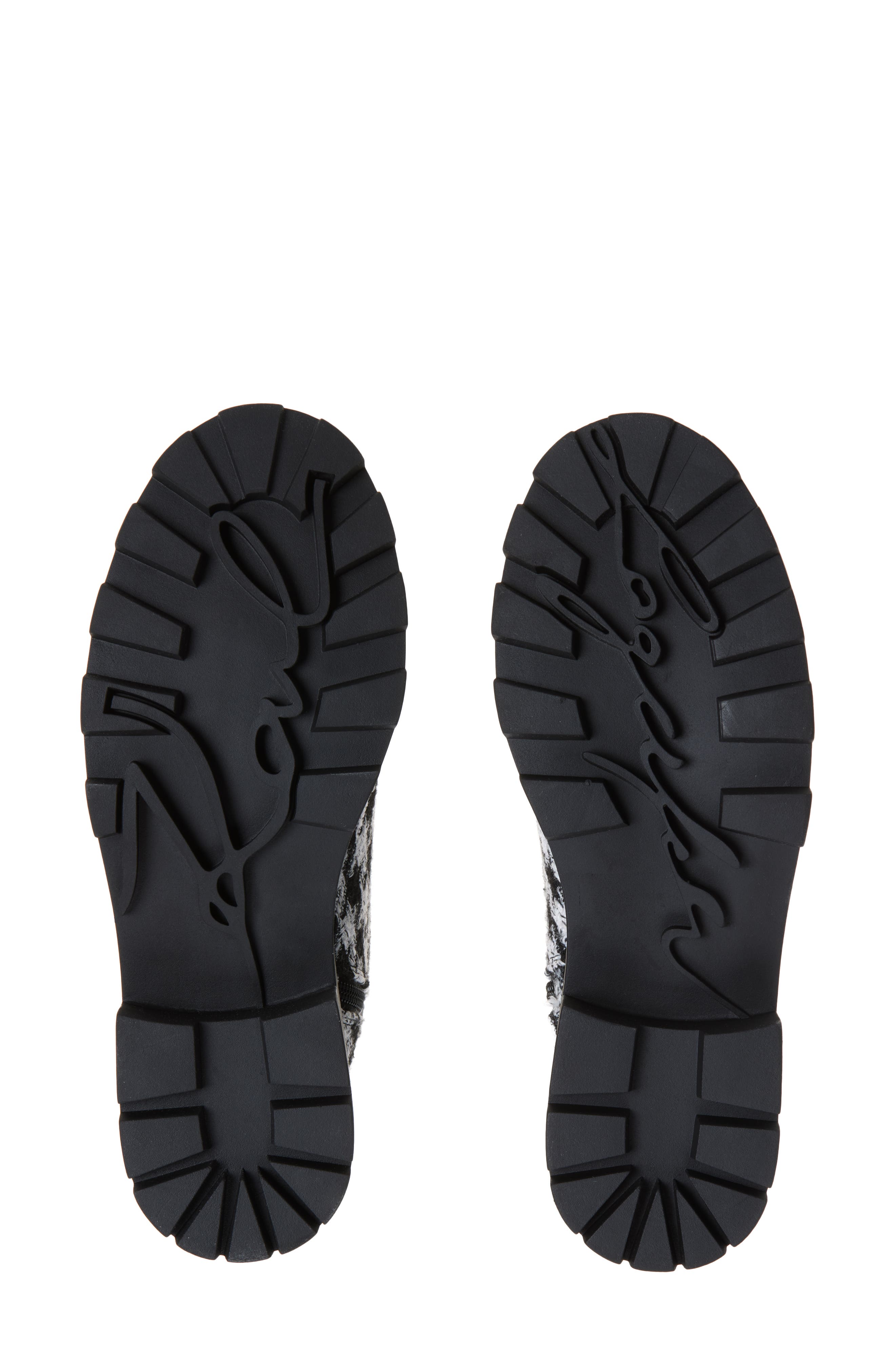 KARL LAGERFELD PARIS Maple Tweed Combat Boot, Alternate, color, Black/White