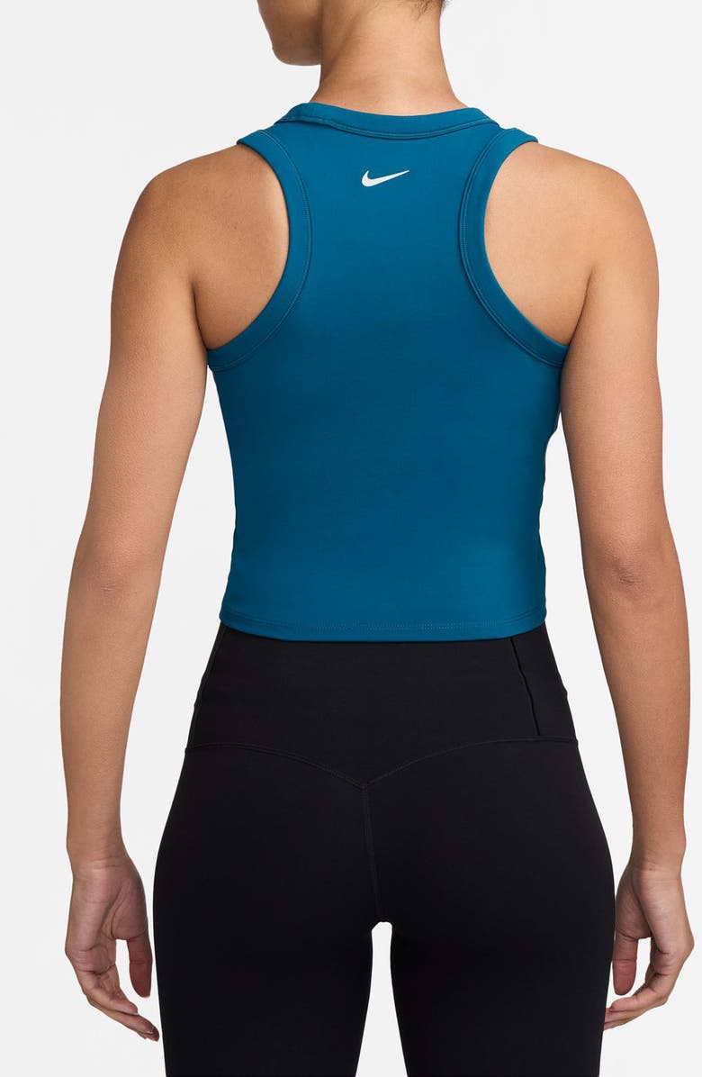 Nike One Fitted Dri-FIT Cropped Tank Top, Alternate, color, Green Abyss