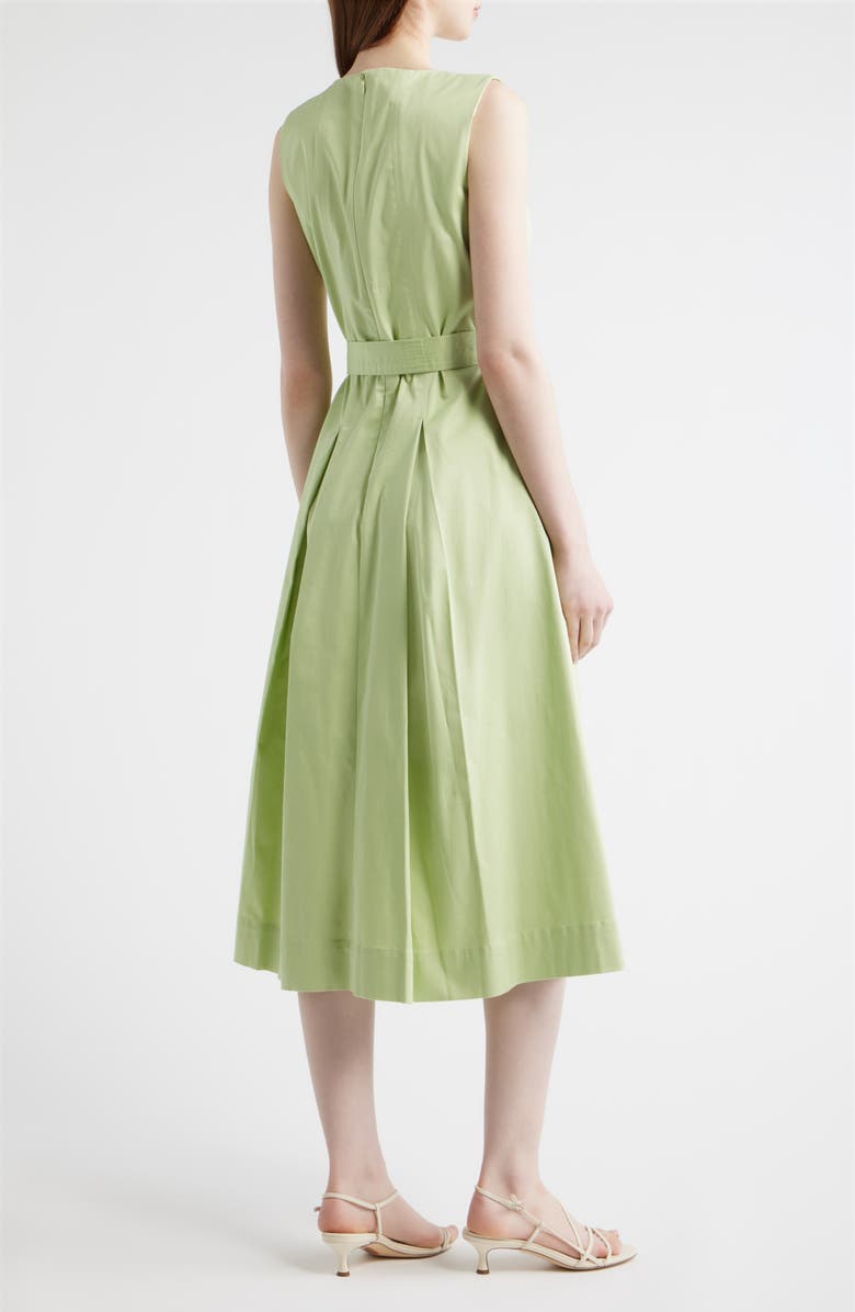 AK ANNE KLEIN Sleeveless Stretch Cotton Midi Dress, Alternate, color, Cool Sage