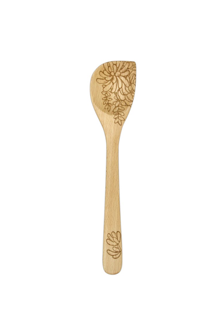 Laser Etched Beechwood Corner Spoon, Succulent Collection, Main, color, Tan