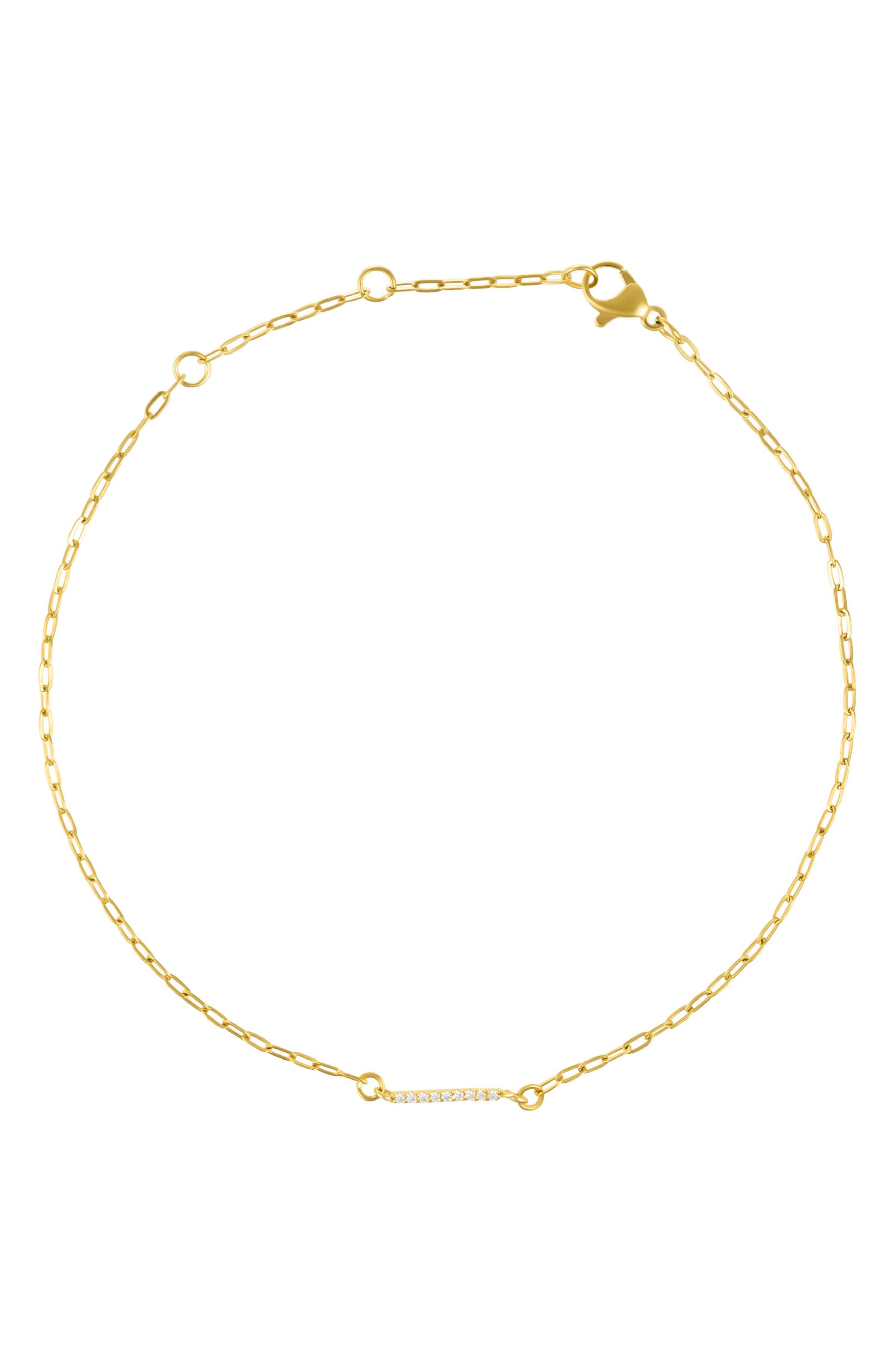 Adornia Pavé Cubic Zirconia Initial Anklet