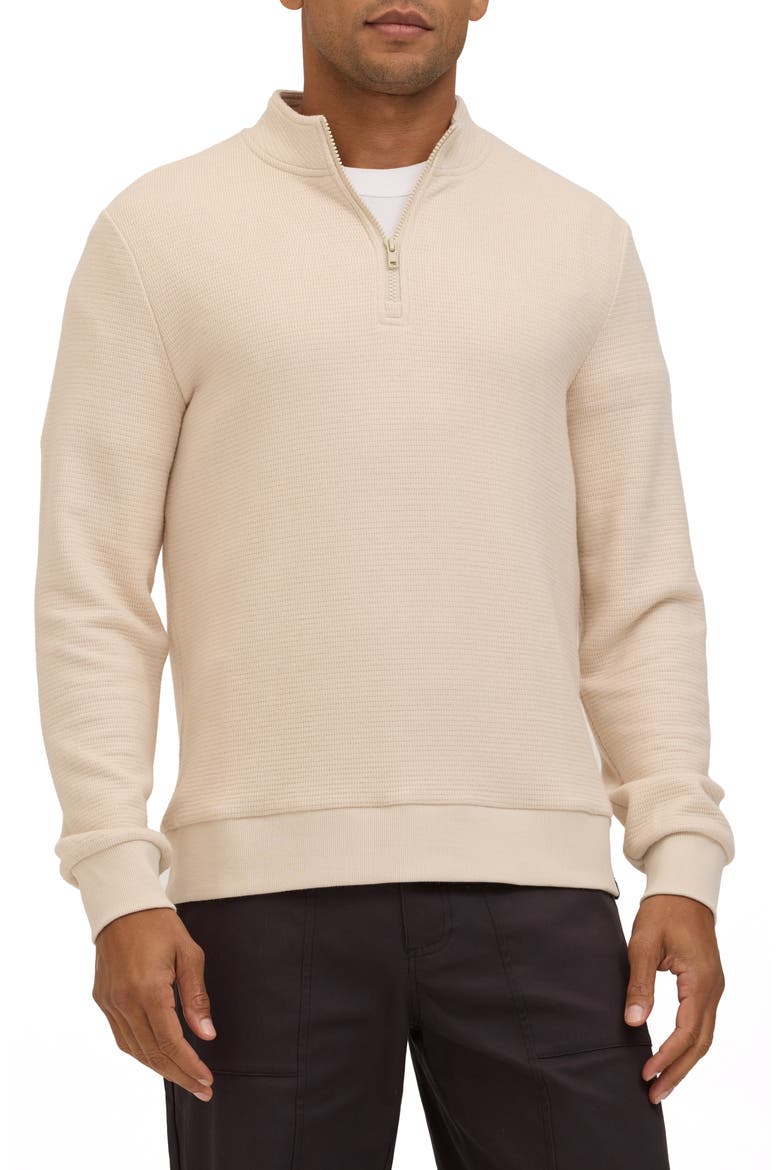 Dan Half Zip Waffle Pullover, Main, color, TAPIOCA